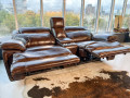 Диван Рочестер двойной с реклайнерами и баром купить в Москве